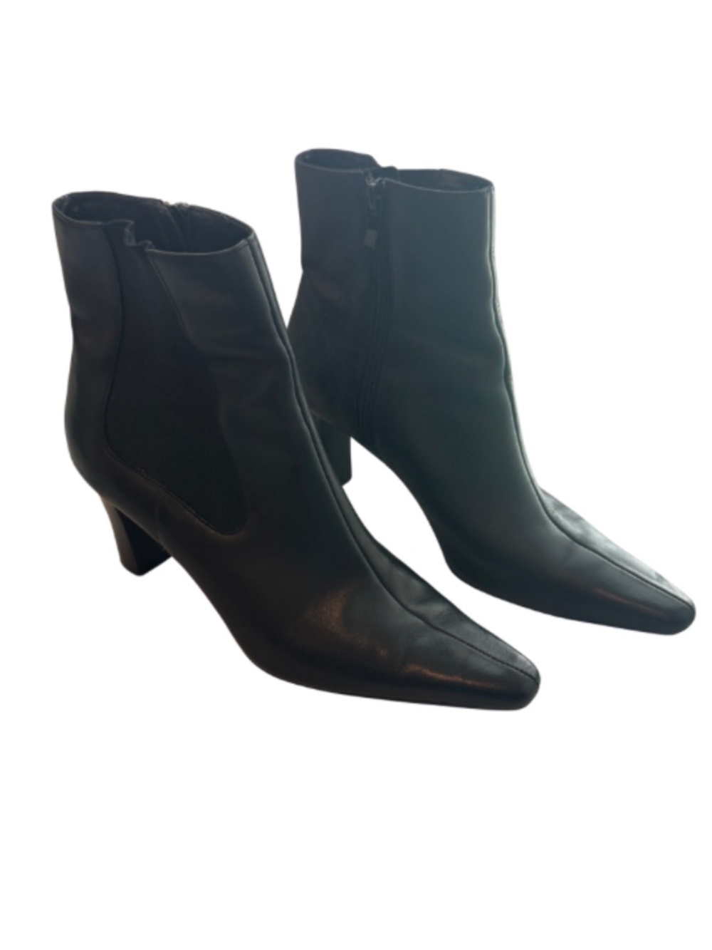 Chic Black Pointed-Toe Booties – Timeless & Versatile - Size 7.5